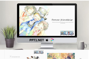 海贼王主题卡通动漫PPT模板.pptx[共15张]