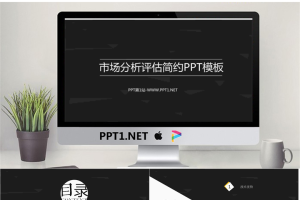 市场分析评估简约PPT模板.pptx[共22张]