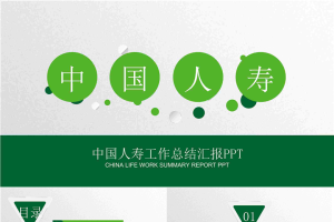 绿色中国人寿工作总结汇报PPT模板.pptx[共23张]