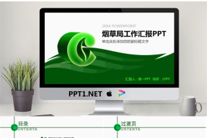 绿色烟草局工作总结汇报PPT模板.pptx[共27张]