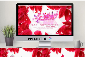 《遇见你是我最大的幸福》爱情相册PPT模板.pptx[共26张]