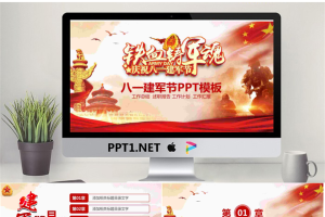 《铁血铸军魂》八一建党节PPT模板.pptx[共28张]