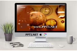 地球仪时钟背景的古典幻灯片模板.ppt[共3张]