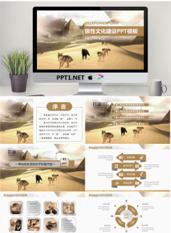 沙漠狼群背景的狼性公司团队文化PPT模板.pptx[共27张]