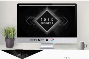 黑色动态扁平化公司简介PPT模板.pptx[共23张]