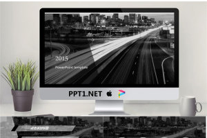 时尚酷黑的高速公路背景动感商务PPT模版.pptx[共6张]