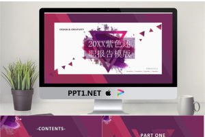 紫色个性时尚个人述职报告PPT模板.pptx[共23张]