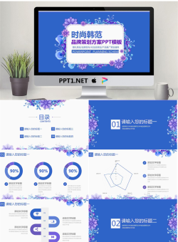 韩范花纹背景的时尚行业品牌策划PPT模板.pptx[共20张]