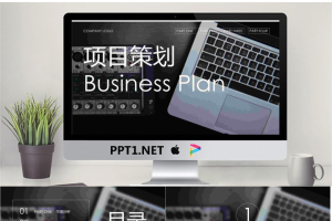 灰色项目策划商务PPT模版.pptx[共12张]