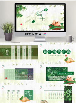 清新雅致端午节文化介绍PPT模板.pptx[共25张]