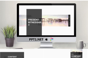 简约欧美海边建筑背景PPT模板免费.pptx[共21张]
