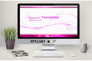 浪漫蝶舞背景粉色爱情PPT模板.ppt[共10张]