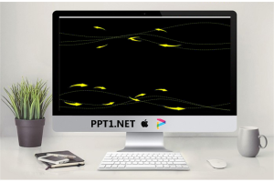 黑色线条箭头PPT动画模板.ppt[共2张]
