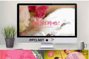婚戒背景的我们结婚啦PPT模板.pptx[共22张]