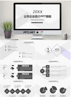 简洁淡雅公司简介PPT模板.pptx[共24张]