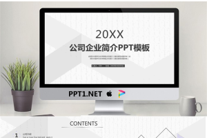 简洁淡雅公司简介PPT模板.pptx[共24张]