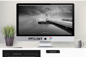 动态欧美黑白水云间PPT模板.pptx[共28张]