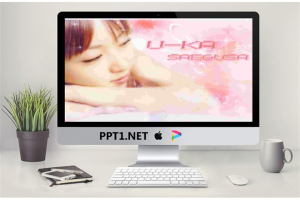 粉色女孩背景PPT模板.ppt[共2张]
