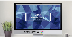 实用蓝色低平面多边形背景工作汇报PPT模板.pptx[共30张]