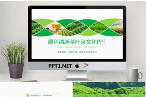 绿色茶园背景的茶文化PPT模板.pptx[共22张]