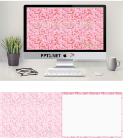 清新淡雅的粉色小花背景PowerPoint模板.pptx[共3张]