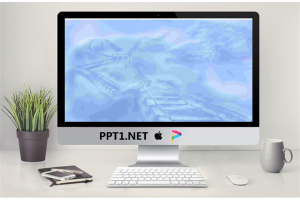 蓝色长城背景建筑背景PPT模板.ppt[共2张]