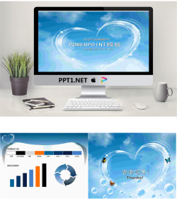 动态天空蝴蝶飞舞PPT模板.ppt[共3张]
