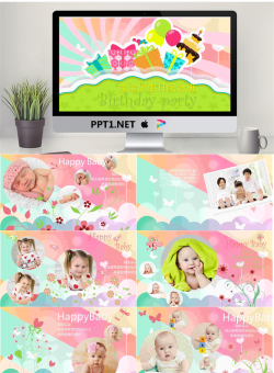 动态卡通宝宝生日相册PPT模板.pptx[共20张]