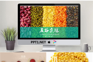 五谷丰登五谷杂粮背景农产品PowerPoint模板.pptx[共22张]