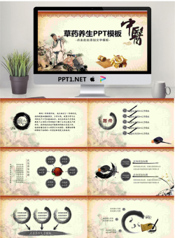 草药养生PPT模板.pptx[共21张]