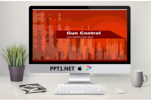 简洁的大红色城市背景商务PPT模版.pptx[共3张]