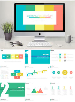 经典扁平风格PPT模板_编号mJjyIU.pptx共[26]页